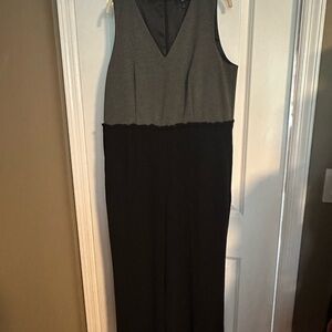J. Crew Gray and Black Sleeveless Jumpsuit